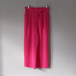 Zara Pink Paperbag Wide Leg Pants